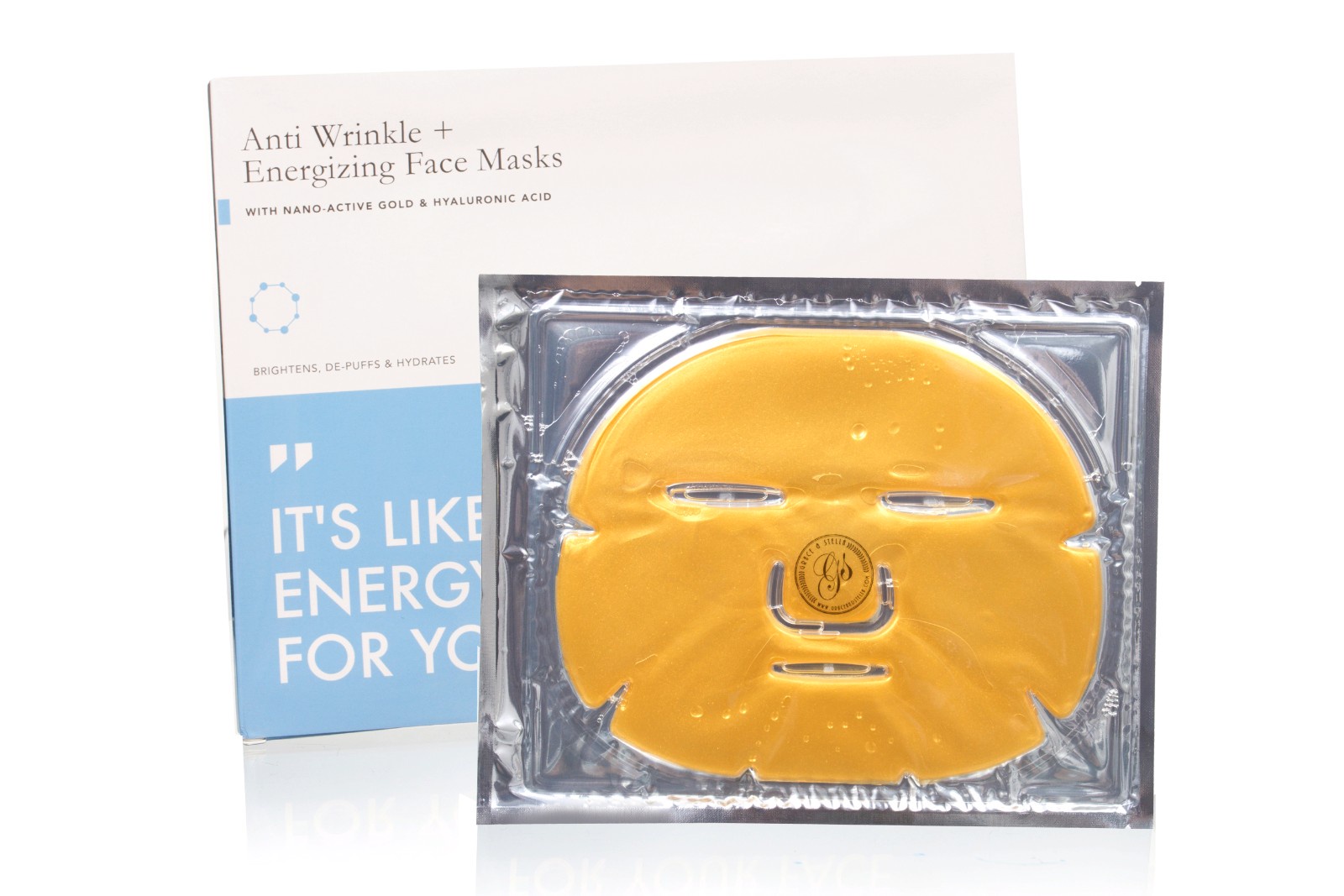 фото Энергетическая маска для лица с коллагеном и коллоидным золотом Anti Wrinkle + Energizing Face Masks Grace and stella