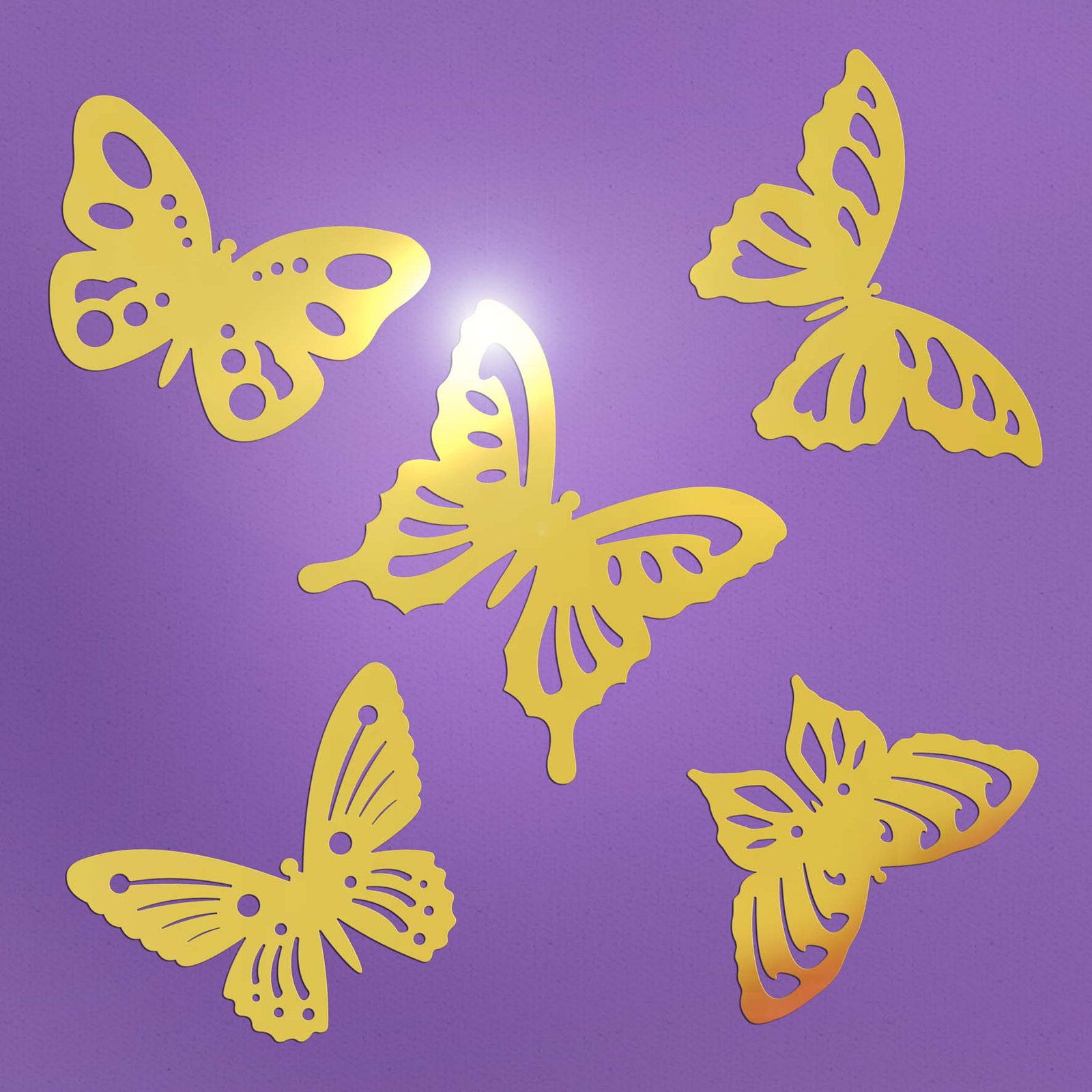 фото Декор зеркальный настенный Ваша Светлость "Бабочки", 417-1-03001FG, золото