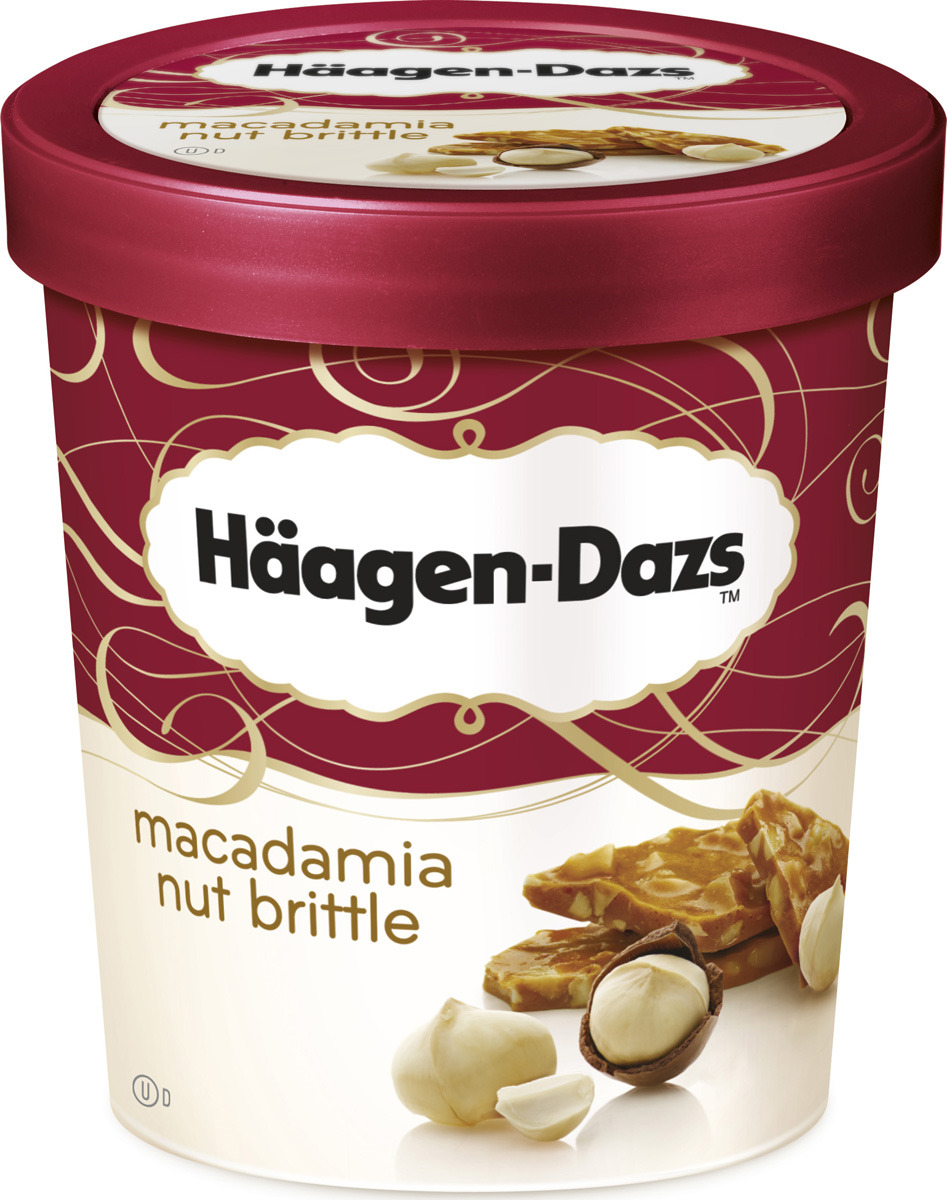 Мороженое Haagen Dazs "Ванильное", с орехами Макадамия, пломбир, 430 г ...