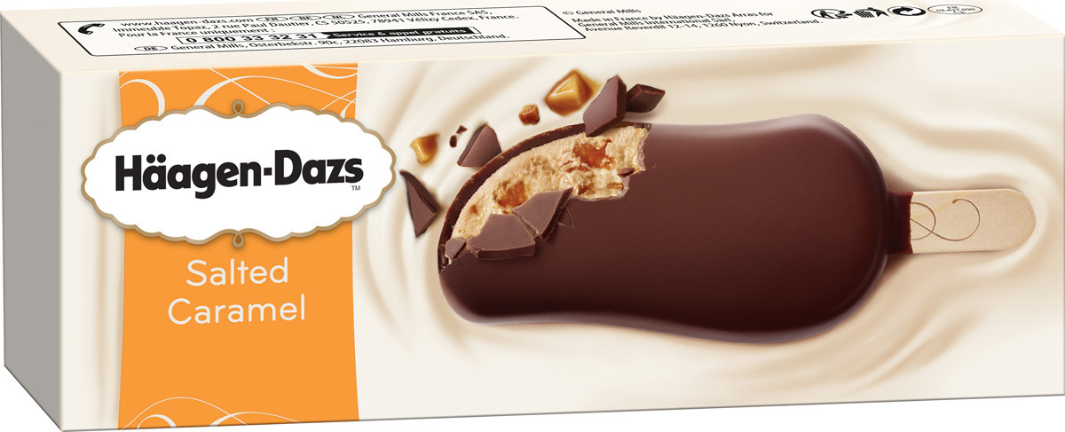 Мороженое Haagen Dazs "Соленая карамель в шоколаде", эскимо пломбир, 70 ...