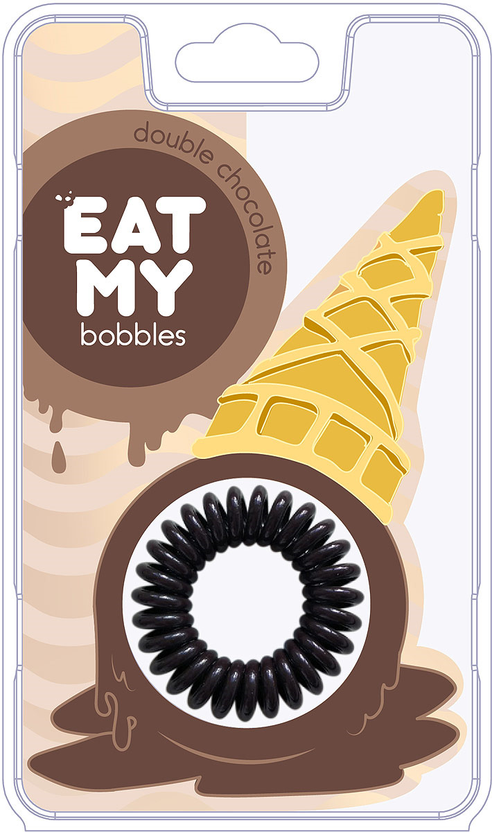 фото Резинка для волос Eat My Bobbles "Двойной шоколад", коричневый, 3 шт