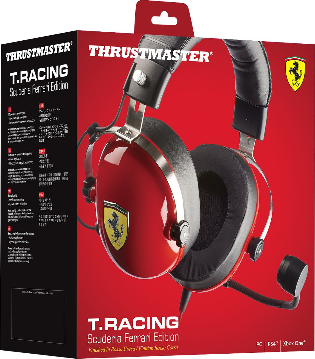 фото Игровая гарнитура Thrustmaster THR91 T.Racing Scuderia Ferrari Edition для Xbox One, PS4, Nintendo Switch, 3DS, PC, красный