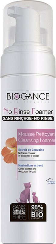 фото Пена для сухой мойки кошек Biogance NO-Rinse Foamer, без смывания, 200 мл