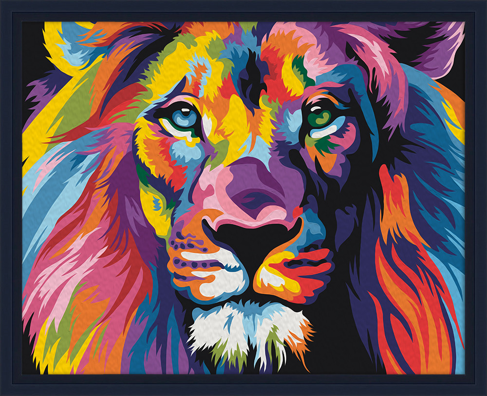 фото Картина по номерам Мосфа "Красочный лев" 7С-0124, 18 цветов, 40см*50см