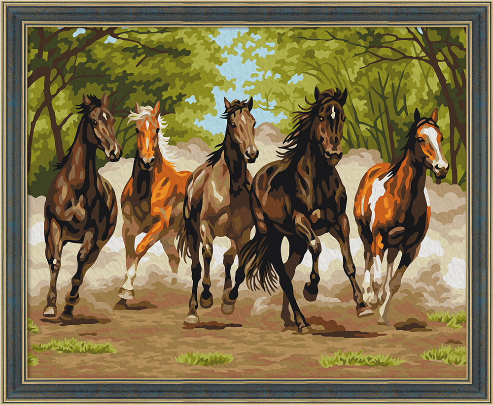 фото Набор для рисования по номерам Мосфа "Табун лошадей", 40 х 50 см