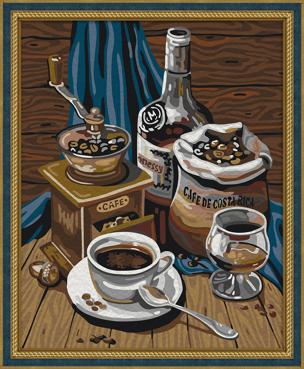 фото Набор для рисования по номерам Мосфа "Кофейный набор", 40 х 50 см