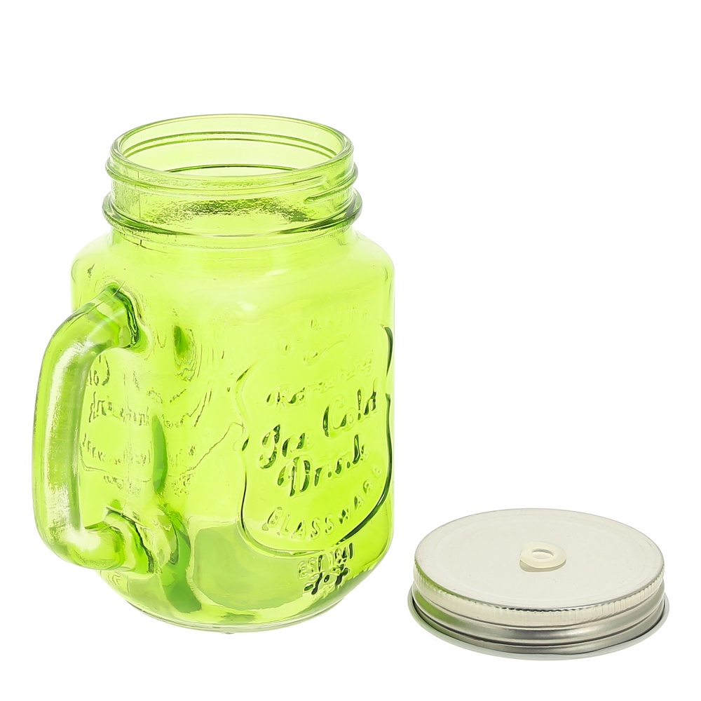 фото Банка для лимонада с трубочкой Rich Line Home Decor Ice Cold Drink, SM-121094-зеленый, зеленый