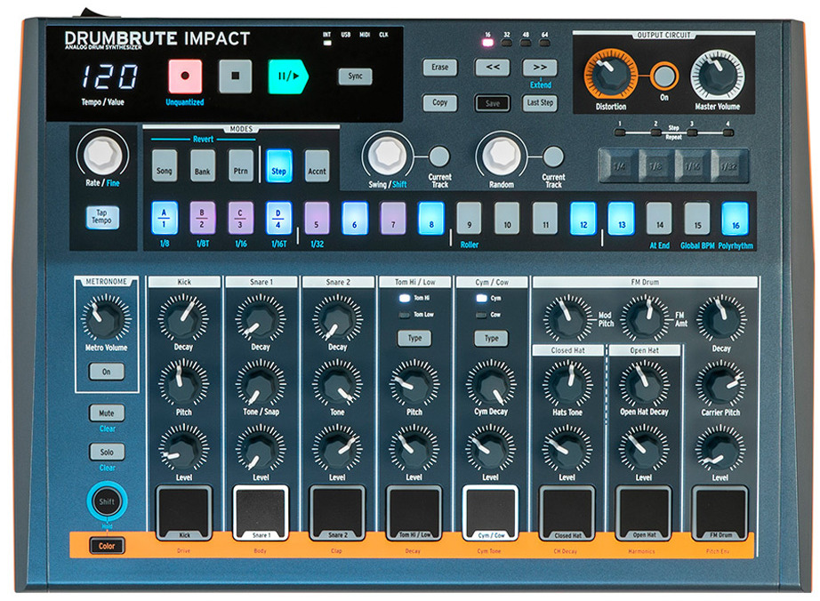 Аналоговый синтезатор ударных Arturia DrumBrute Impact
