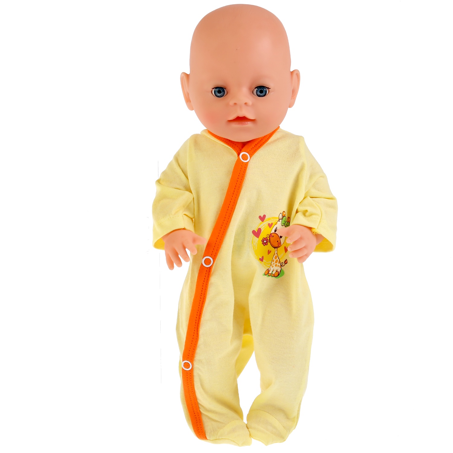 фото Одежда для кукол Карапуз "Комбинезон Жирафик", 267054, желтый, 40-42 см