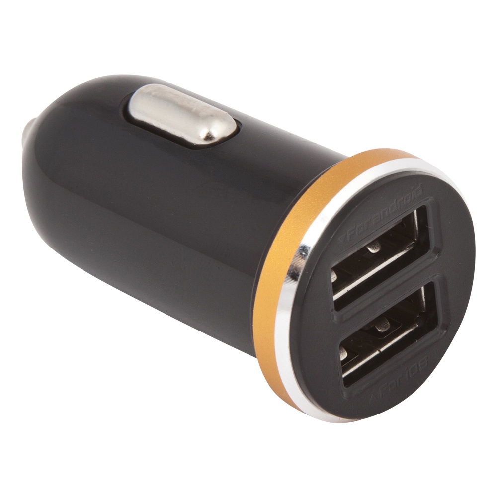 фото Автомобильное зарядное устройство Ldnio 2 USB 2,1А + кабель Apple 8 pin DL-C22, Black