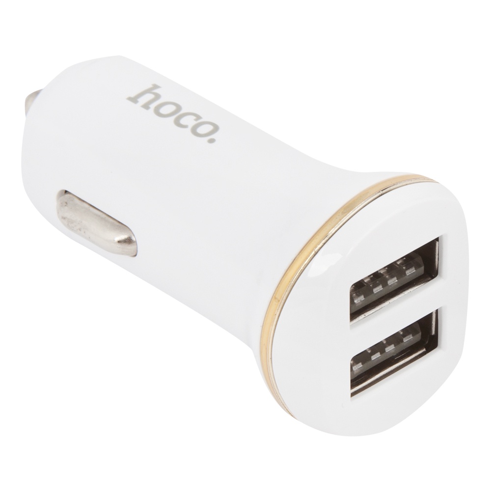 фото Автомобильное зарядное устройство Hoco Z1 Car Charger Set (Lightning) 2хUSB 2,1A, White