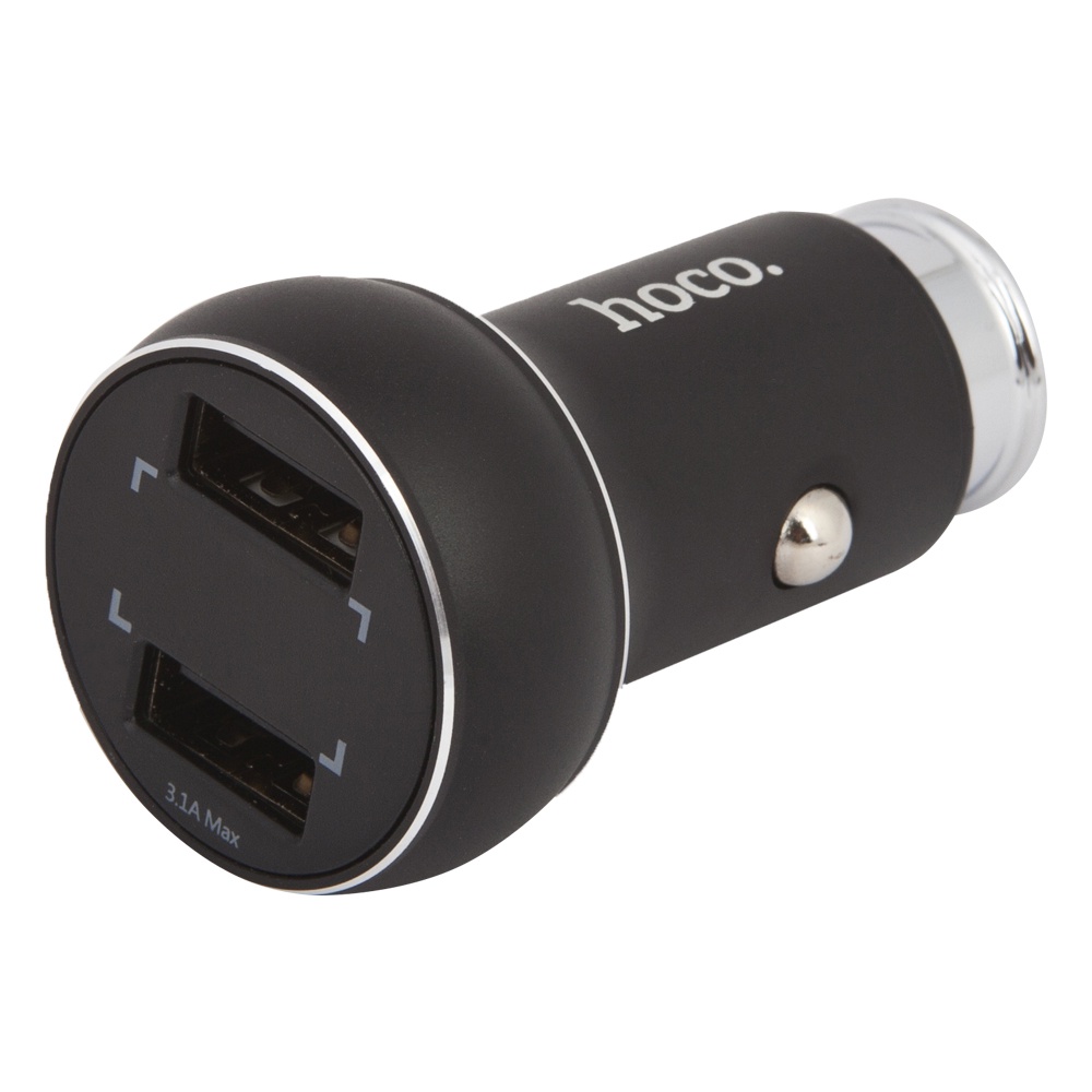 фото Автомобильное зарядное устройство Hoco Z22 Double USB Port Car Charger With Digital Display 2хUSB 3,1A, Black