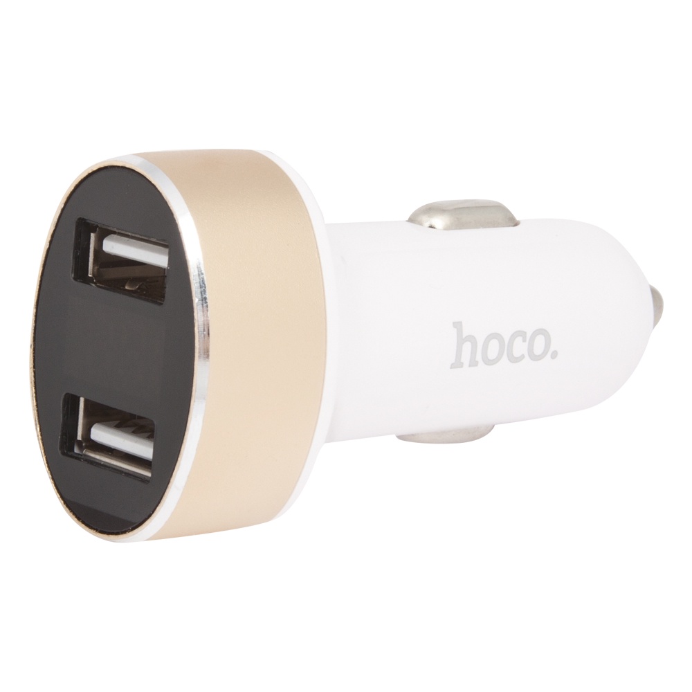 фото Автомобильное зарядное устройство HOCO Z26 High Praise Dual Port Car Charger With Digital Display 2*USB 2,1A, White