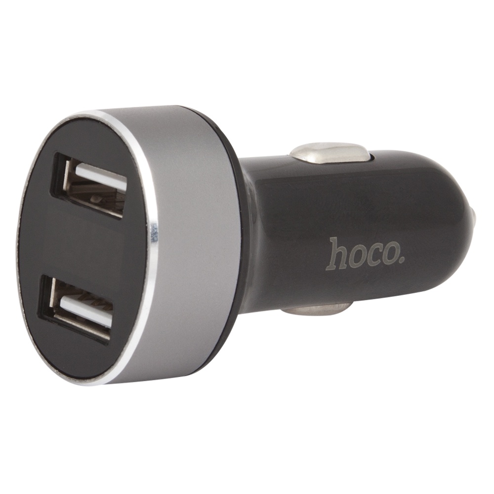 фото Автомобильное зарядное устройство Hoco Z26 High Praise Dual Port Car Charger With Digital Display 2хUSB 2,1A, Black