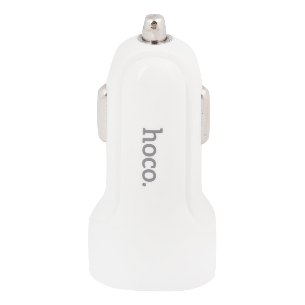 фото Автомобильное зарядное устройство Hoco Z2A Two-Port Car Charger With Lightning Cable 2хUSB 2,4A, White