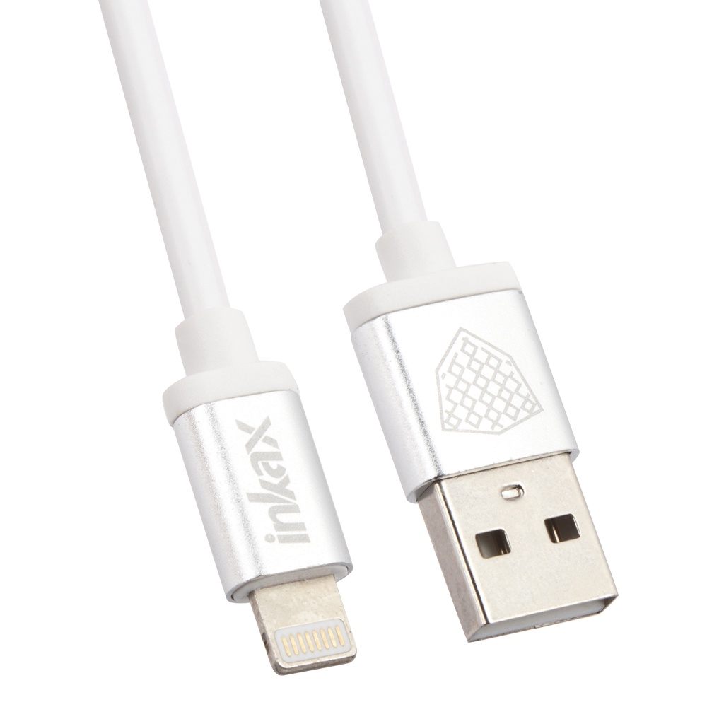 фото Автомобильное зарядное устройство Inkax CD-31 Companion 2хUSB 2,1А + Apple 8 pin стальной корпус, Silver