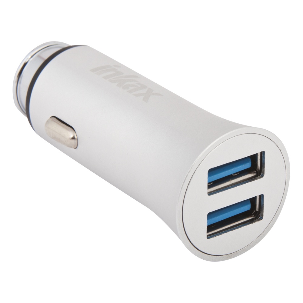 фото Автомобильное зарядное устройство Inkax CD-31 Companion 2хUSB 2,1А + кабель Micro USB стальной корпус, Silver