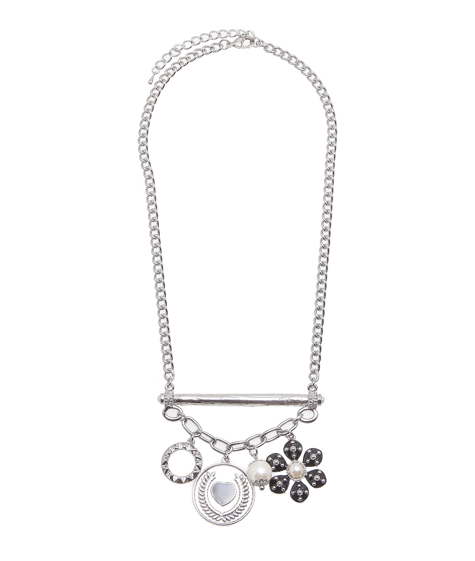 фото Колье/ожерелье бижутерное Aiyony Macie женский серебряный, NC811050, серебристый Bella bellezza