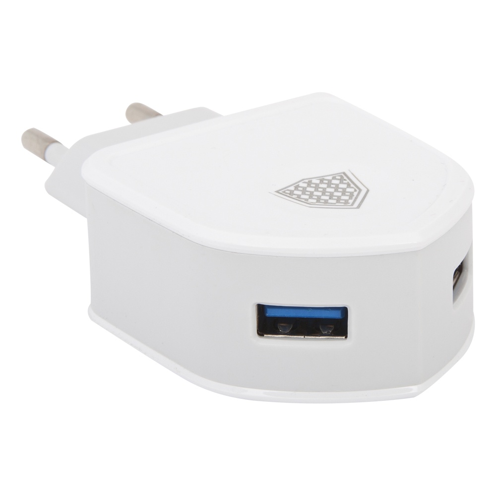 фото Сетевое зарядное устройство Inkax CD-18 Sheld 2 USB 2,1A + кабель Micro USB, 0L-00040098, White