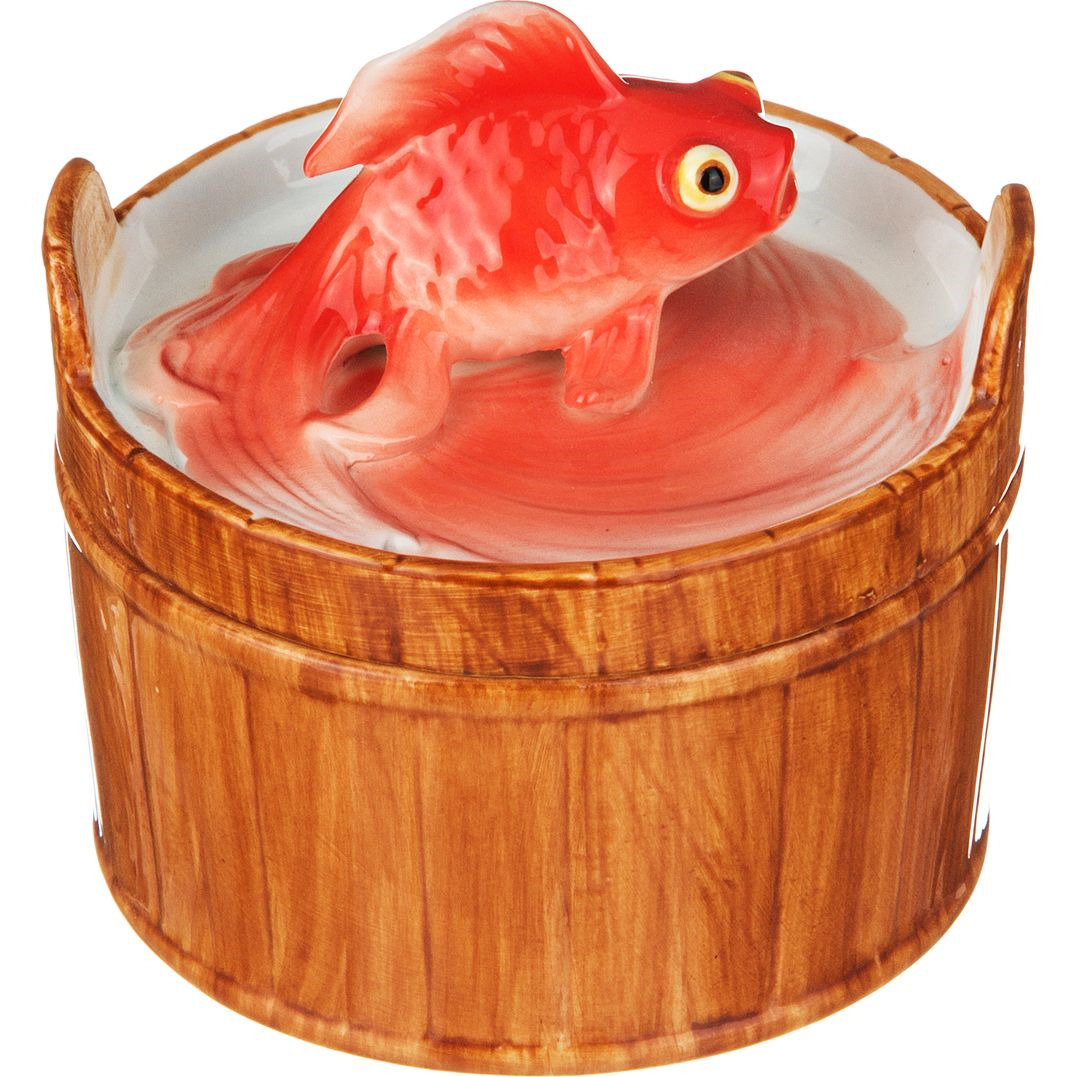 фото Бочонок Lefard "Золотая рыба", 58-138, коричневый, красный, высота 10 см