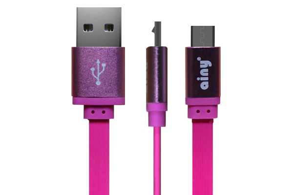 фото Кабель Ainy USB, micro USB, 1 м, FA-047J, розовый