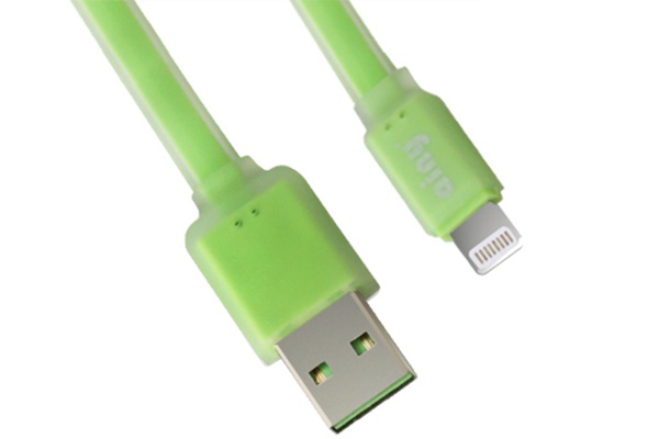 фото Кабель Ainy USB Apple iPhone 5/5S/5C/6/6Plus/iPad Mini/Air, 1 м, FA-032H, салатовый