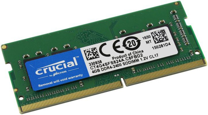 фото Модуль оперативной памяти Crucial DDR4 4Gb 2400MHz, CT4G4SFS824A