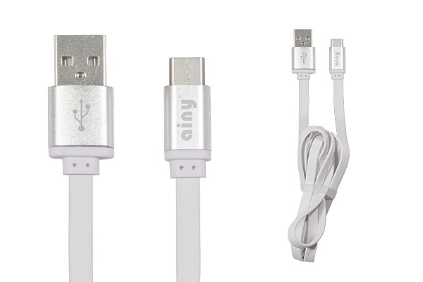 фото Кабель Ainy USB Type-C, 1 м, FA-107B, белый