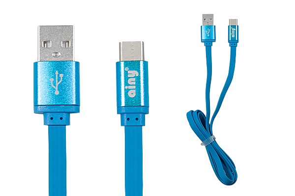 фото Кабель Ainy USB Type-C, 1 м, FA-107F, синий