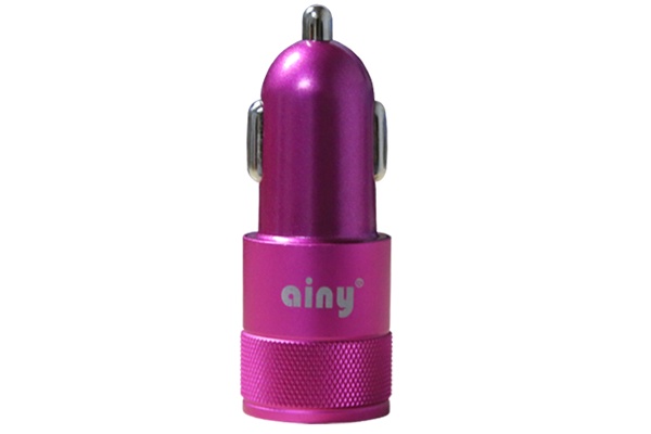 фото Автомобильное зарядное устройство Ainy 2 USB, EB-018J, розовый