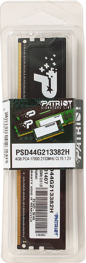 фото Модуль оперативной памяти Patriot DDR4 4Gb 2133MHz, PSD44G213382H Patriot memory