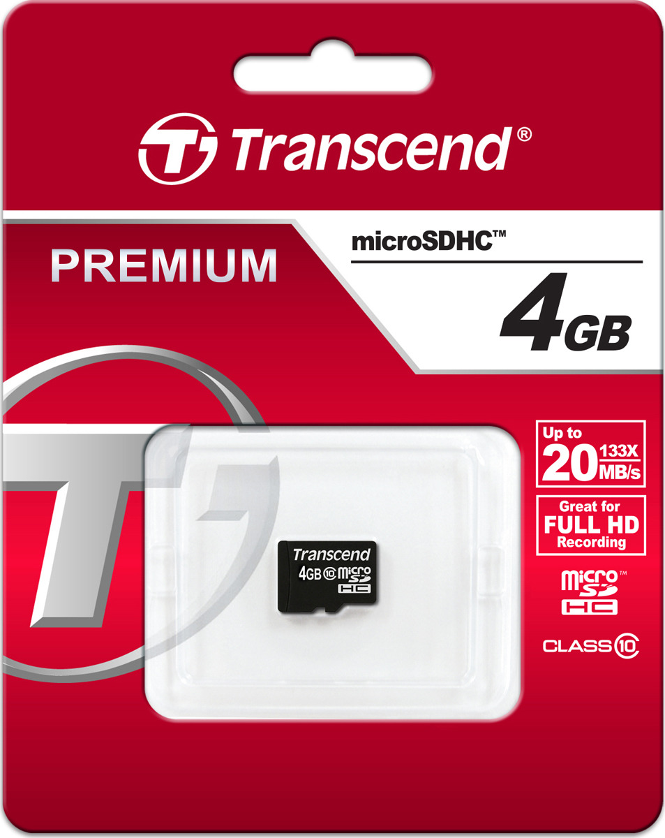 фото Карта памяти Transcend UHS-I Class 10 U1, TS4GUSDC10, 4GB