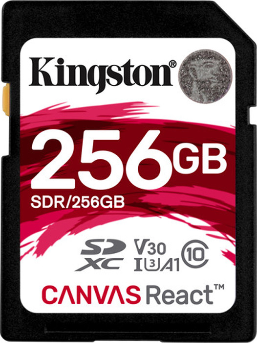 фото Карта памяти Kingston Canvas React UHS-I Class U3 V30 A1, SDR/256GB, 256GB