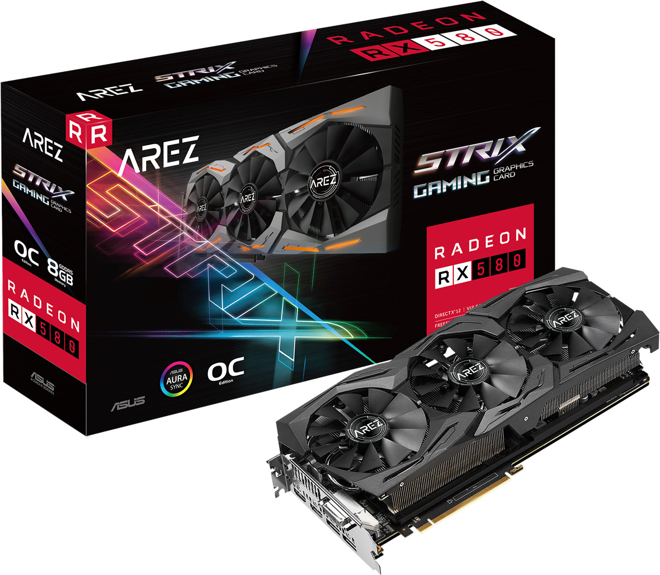 фото Видеокарта ASUS AREZ Strix Radeon RX 580 OC 8GB, AREZ-STRIX-RX580-O8G-GAMING