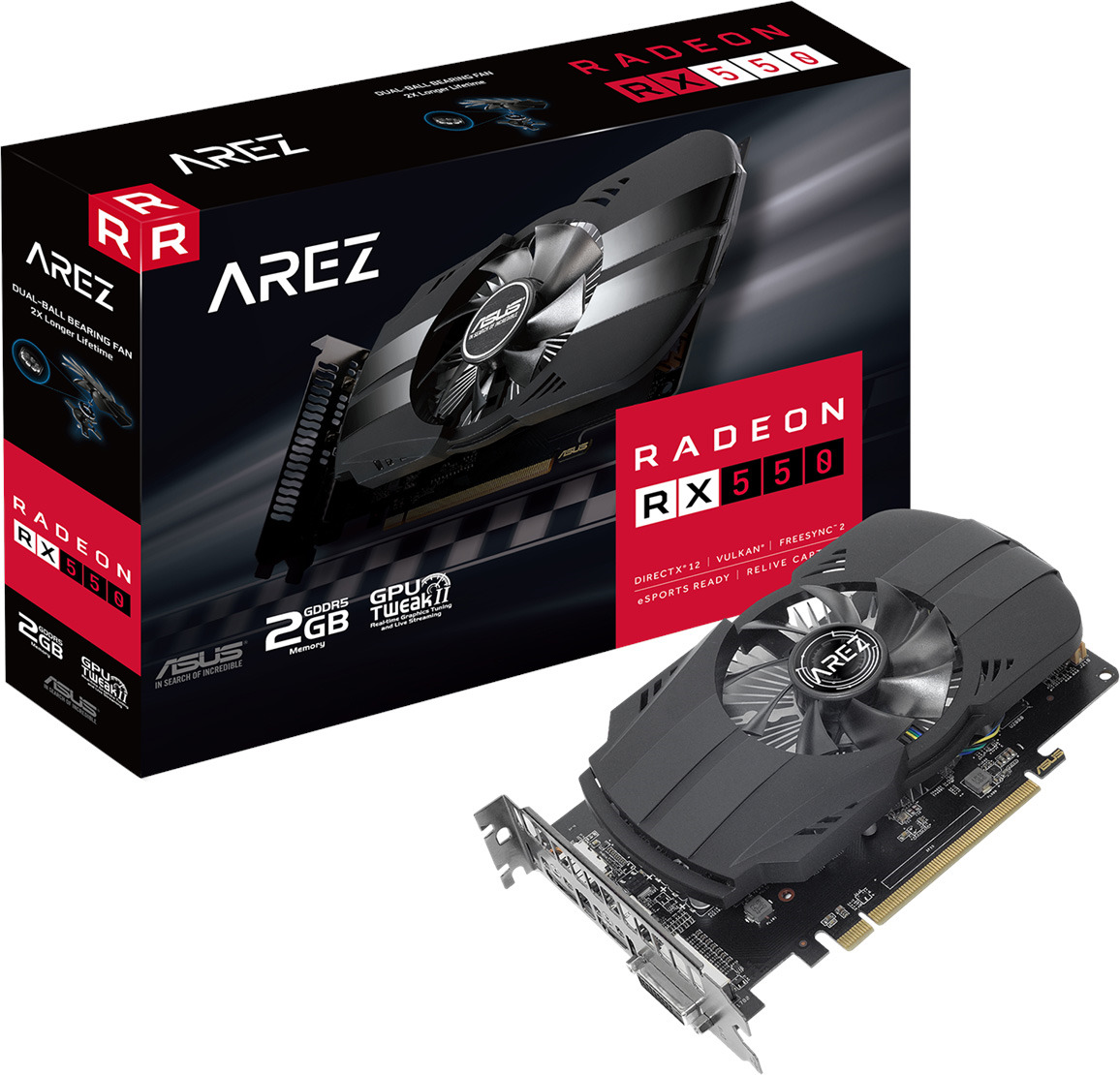 фото Видеокарта ASUS AREZ Phoenix Radeon RX 550 2GB, AREZ-PH-RX550-2G