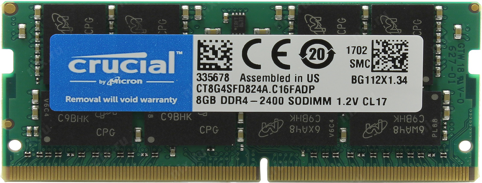 фото Модуль оперативной памяти Crucial DDR4 8Gb 2400MHz, CT8G4SFD824A