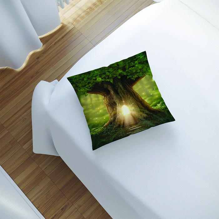 фото Наволочка декоративная JoyArty "Дом в дереве" на молнии, sl_7620, 45x45 см