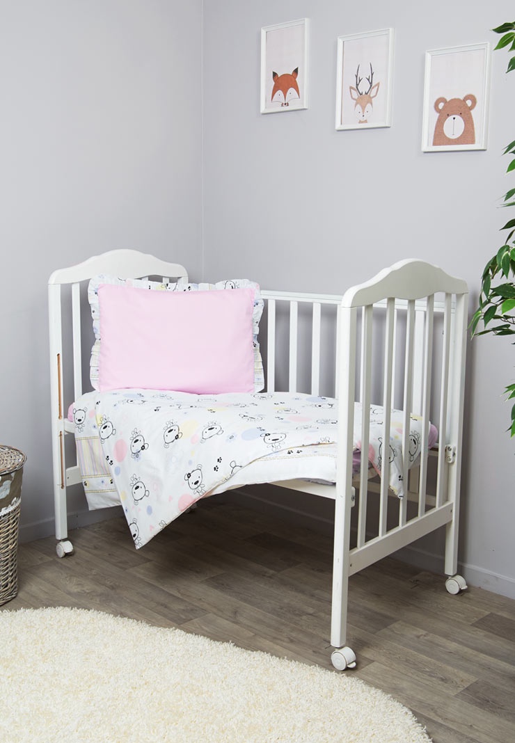 фото Детское постельное бельё Сонный гномик "Конфетти" в кроватку, 314_2, розовый
