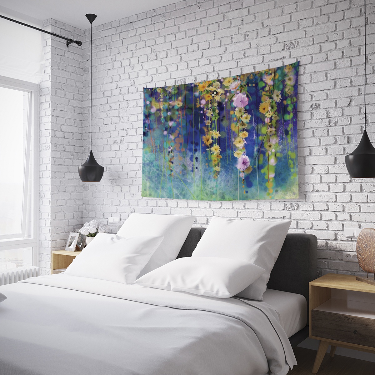 фото Панно JoyArty "Висящие цветы", на стену, с фотопринтом, tpg_9121, 100 x 150 см