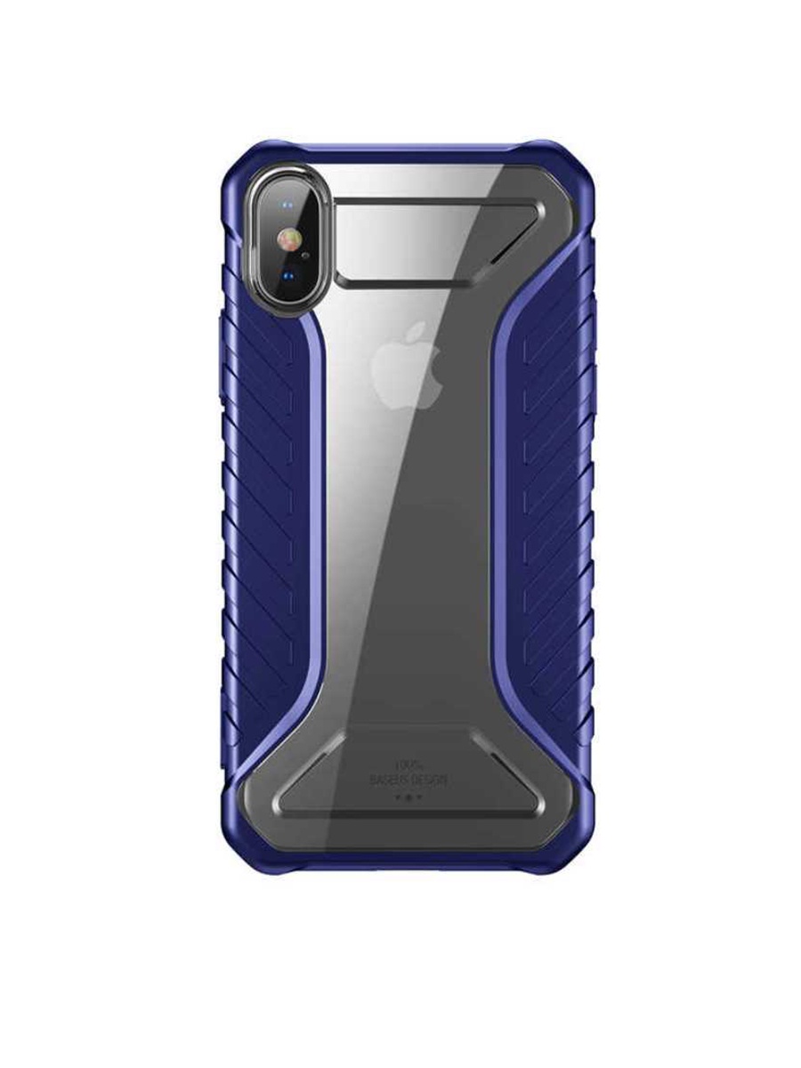 Чехол BASEUS Michelin Race для Apple iPhone X, 572616, синий, прозрачный