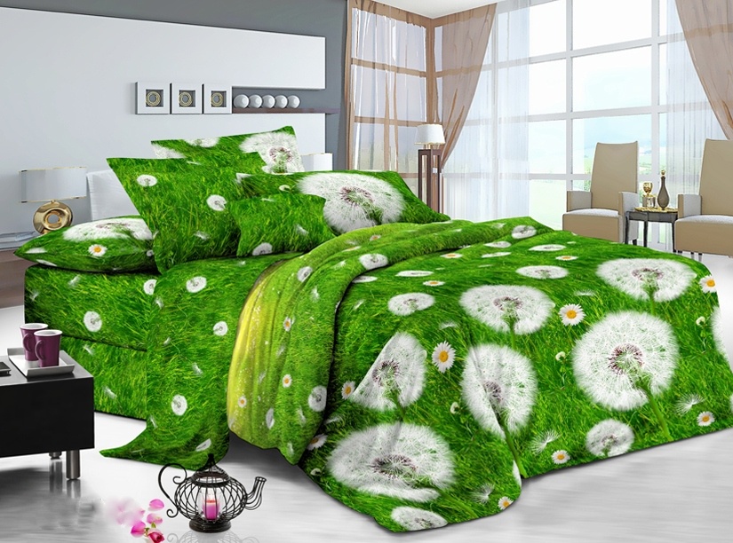 фото Комплект постельного белья BegAl, ВТ003-И0373, зеленый, желтый, евро