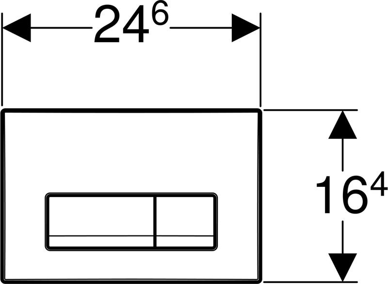 фото Клавиша смывная Geberit Delta 51, для двойного смыва, 115.105.46.1, матовый хром