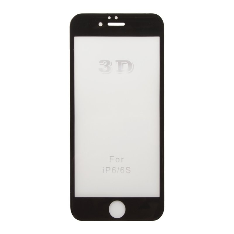фото Защитное стекло "LP" для iPhone 6/6s Tempered Glass 3D с рамкой 0,33 мм, 9H (ударопрочное/черн Liberty project
