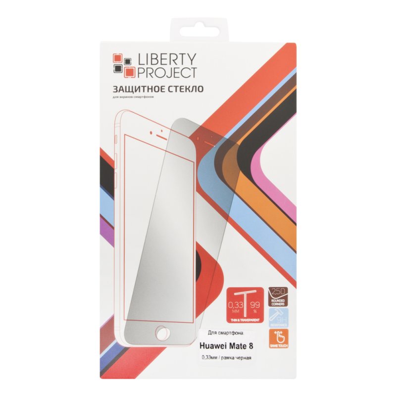 фото Защитное стекло LIBERTY PROJECT с рамкой LP для Huawei Mate 8 Tempered Glass 0.33 мм 9H, 0L-00034412, черный