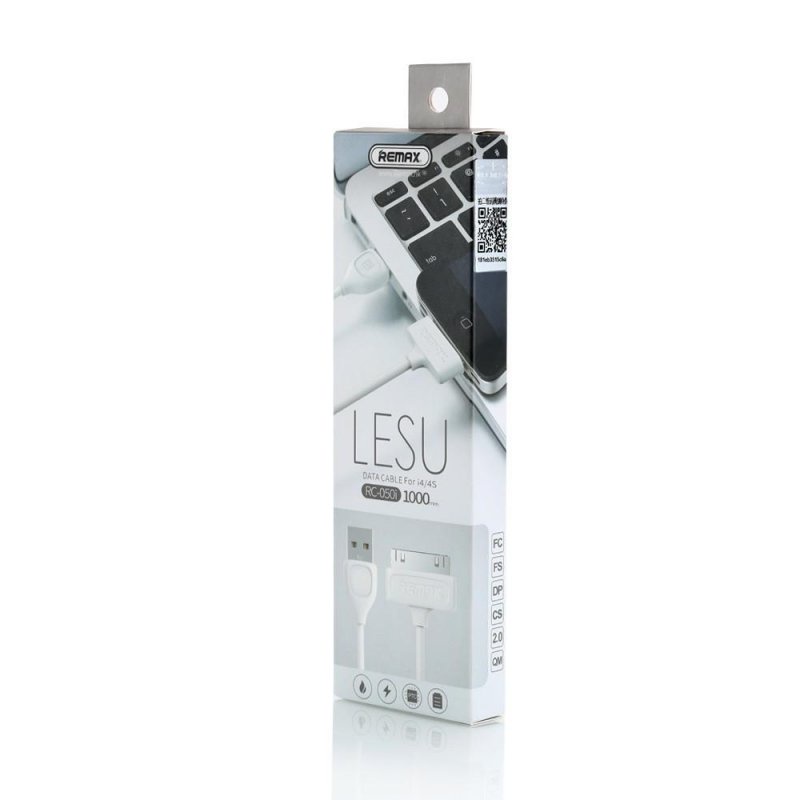 фото USB кабель Remax Lesu RC-050 Apple 30 pin, 0L-00034476, белый