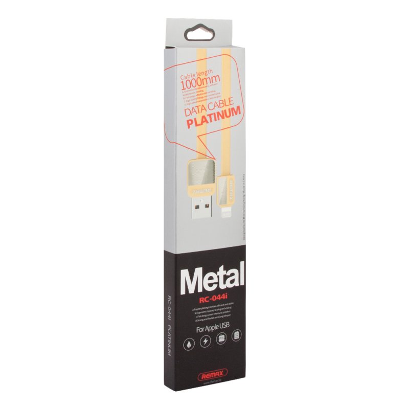 фото USB кабель Remax Platinum RC-044i Apple 8 pin, 0L-00034641, золотой