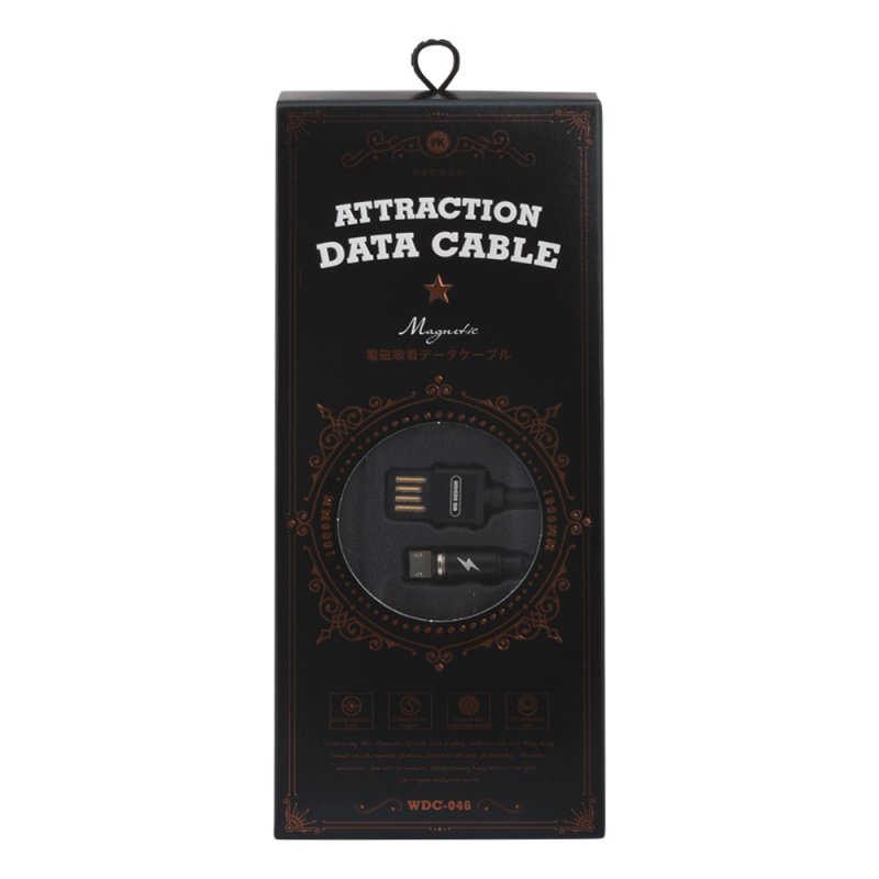 фото USB кабель WK Attraction WDC-046 Micro USB, 0L-00036409, черный