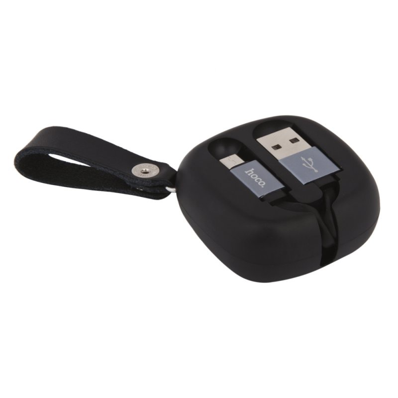 фото USB кабель Hoco Retractable Micro U33 0.9 м, 0L-00038965, черный