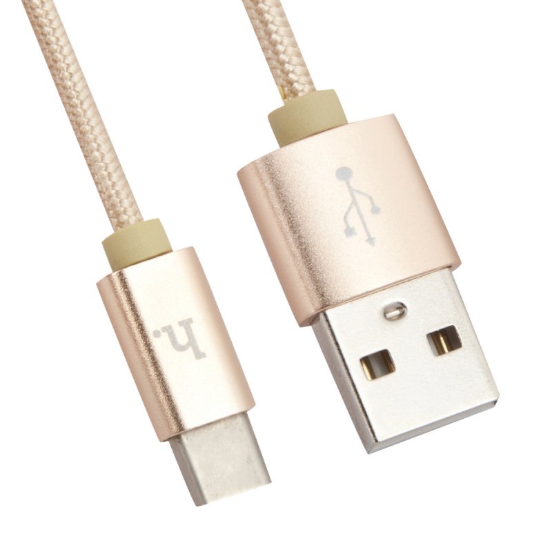 фото USB кабель Hoco X2 Knitted USB Type-C 1 м, 0L-00038958, золотой