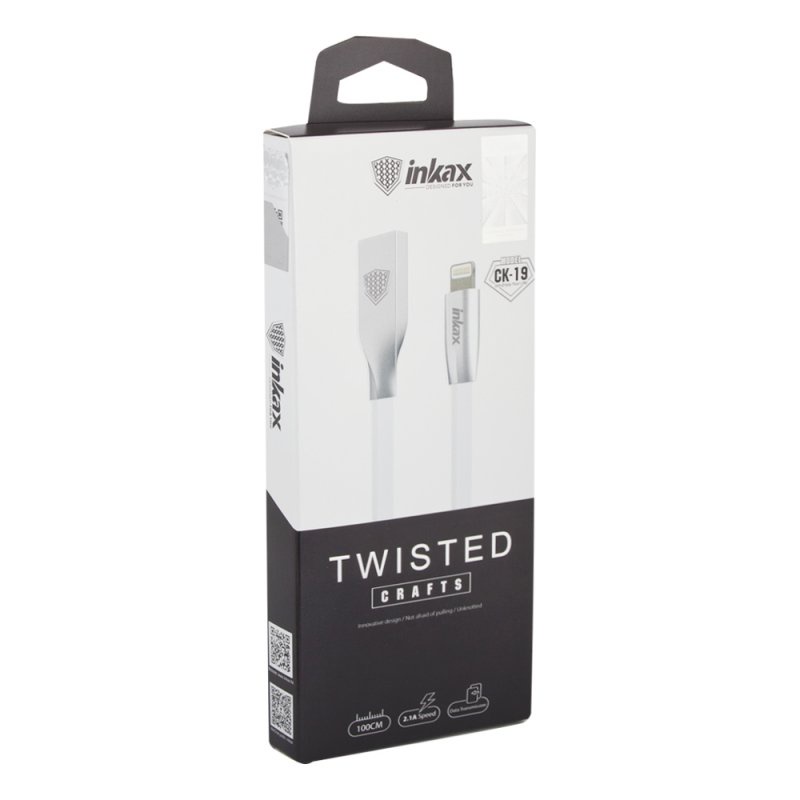 фото USB Кабель Inkax Twisted Crafts CK-19 Apple 8 pin, 0L-00038521, белый